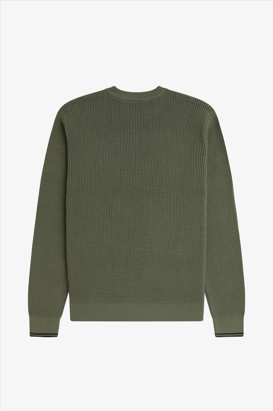 Fred Perry - Olijfgroene Waffle Stitch trui