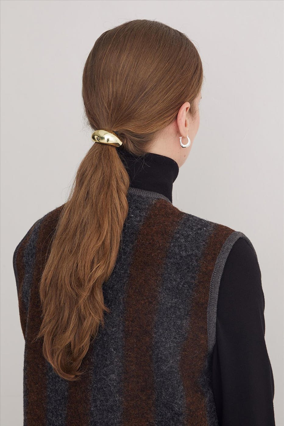 YERSE - Grijs-Bruin Stripes vestje