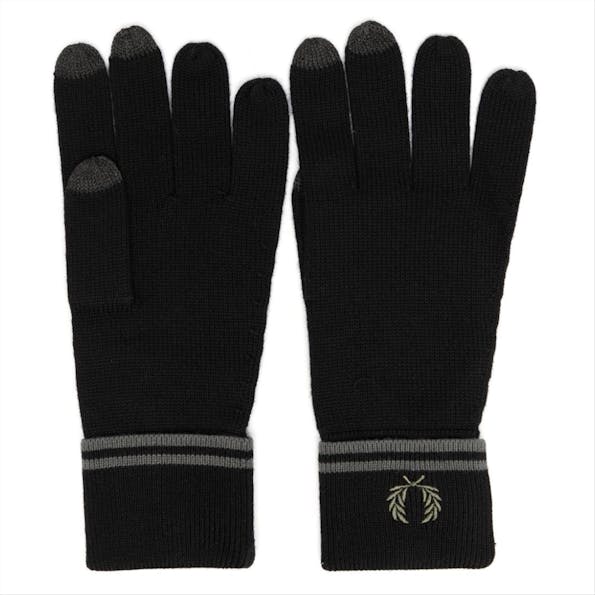 Fred Perry - Zwarte Twin Tipped handschoenen