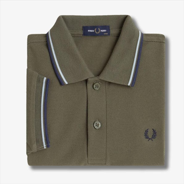Fred Perry - Olijfgroene Twin Tipped polo