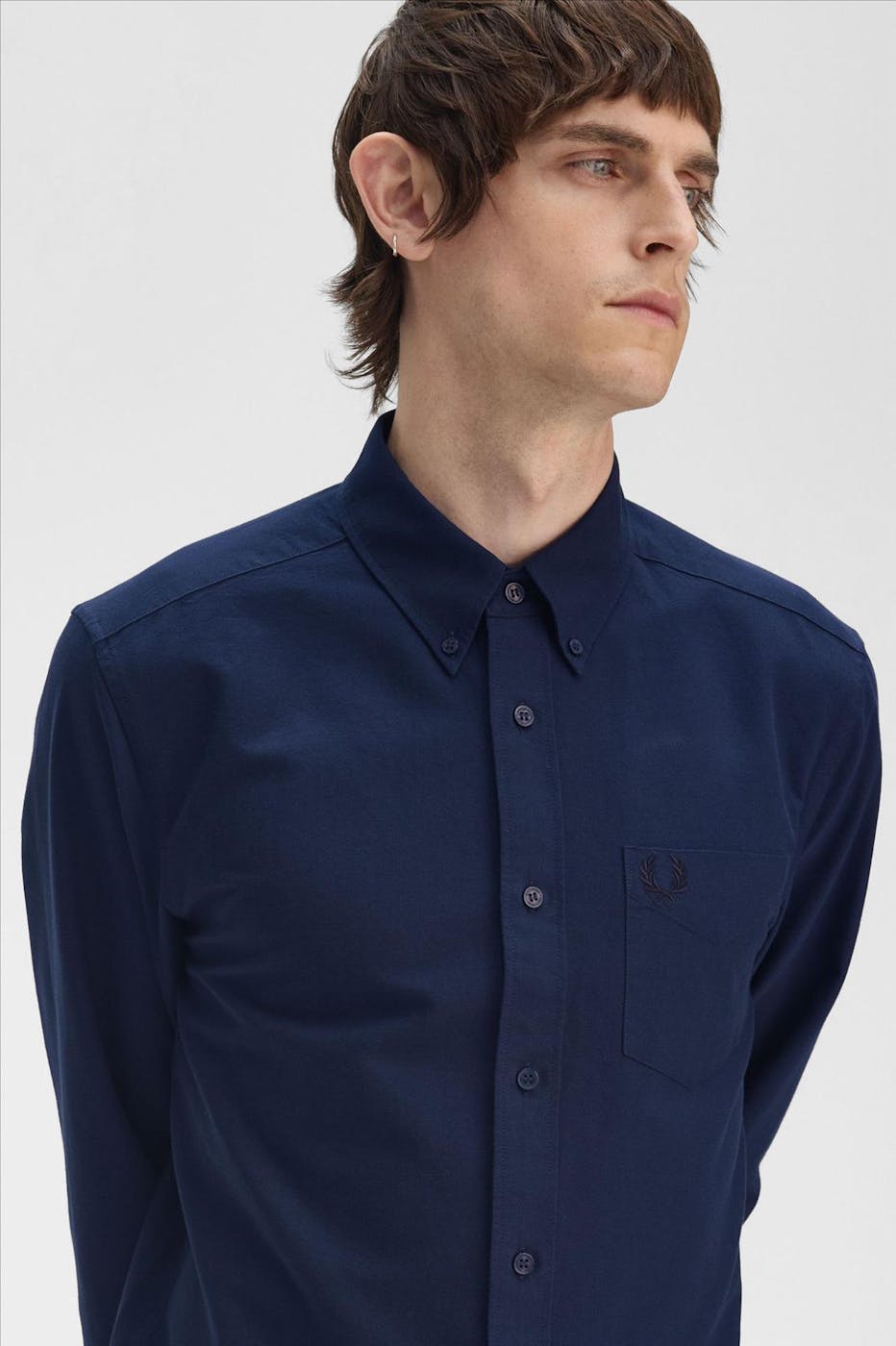 Fred Perry - Donkerblauw Oxford hemd