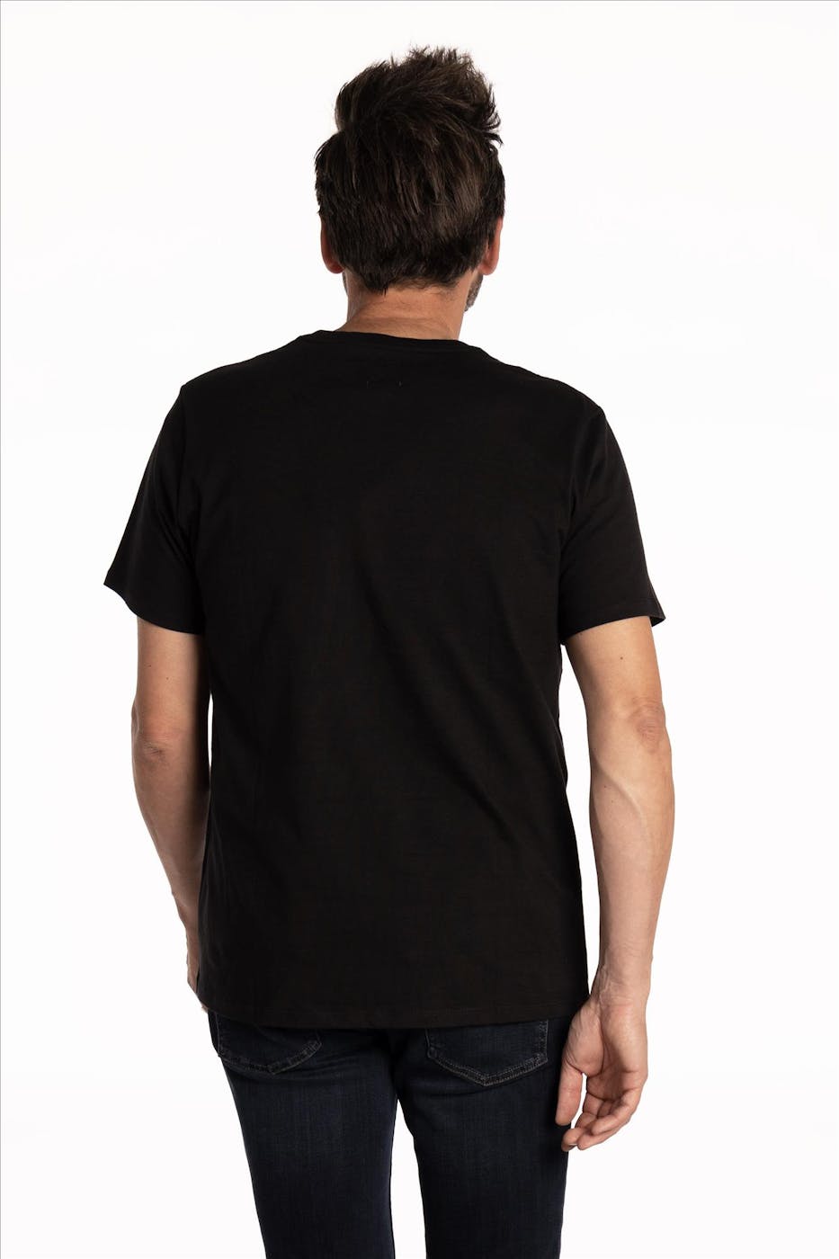Levi's - Zwarte Batwing Logo T-shirt met V-hals