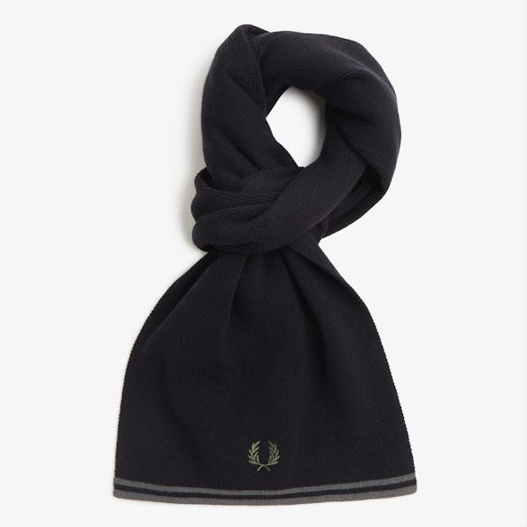 Fred Perry - Zwarte Twin Tipped sjaal
