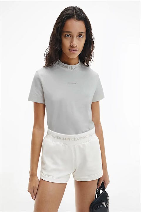 Calvin Klein Jeans - Marmergrijze Micro Logo T-shirt