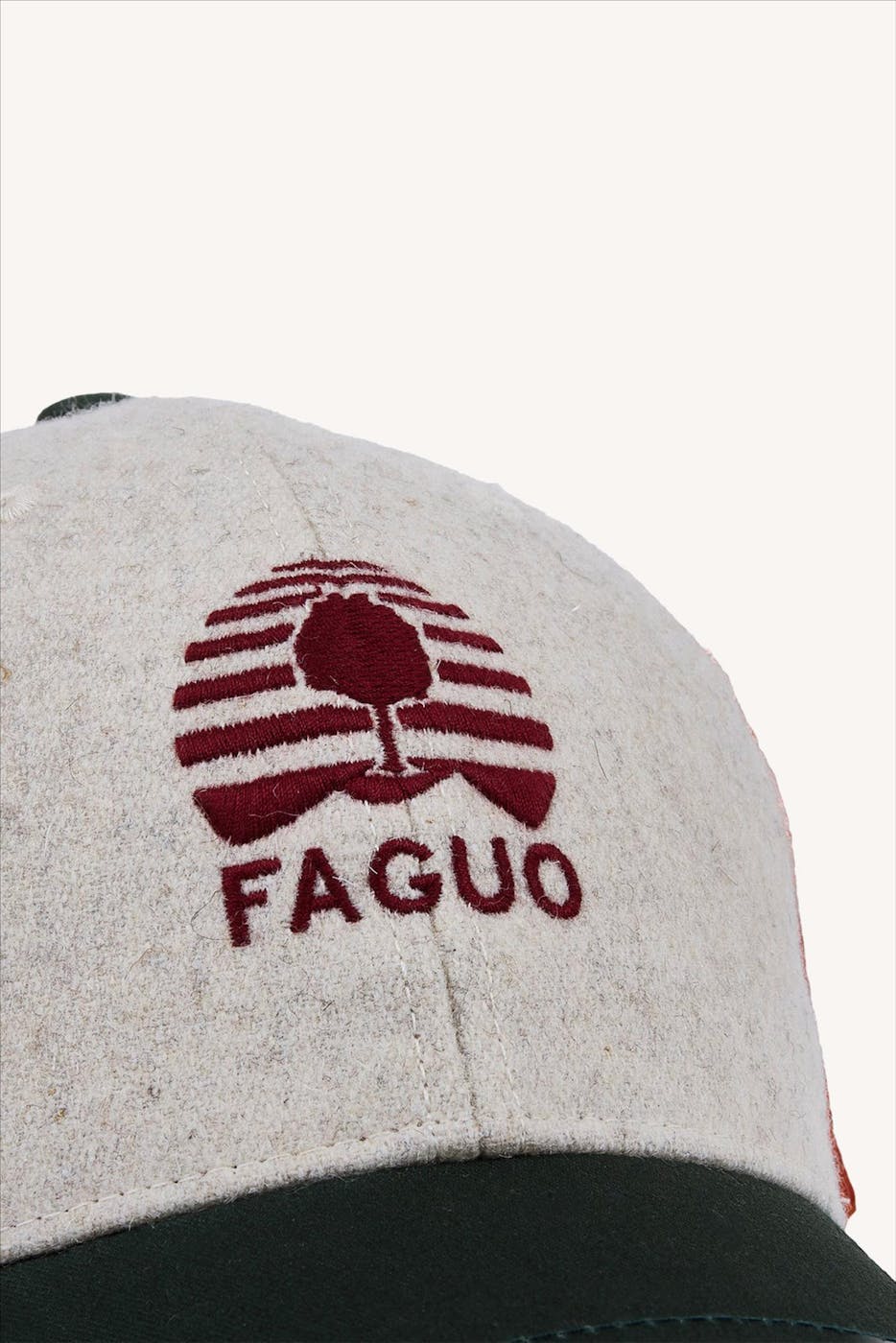 Faguo - Cognac-Donkergroene Trucker Wool pet