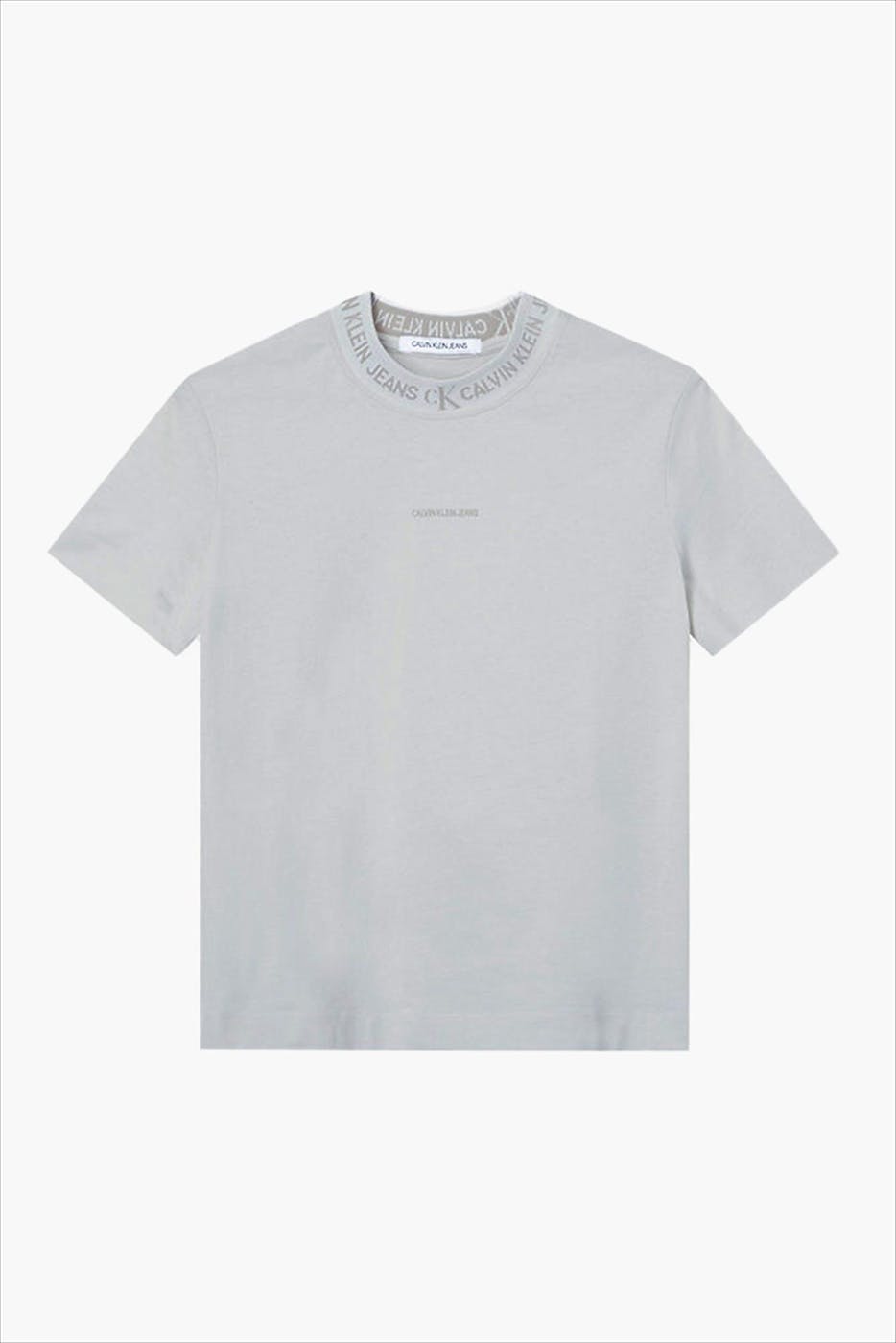 Calvin Klein Jeans - Marmergrijze Micro Logo T-shirt