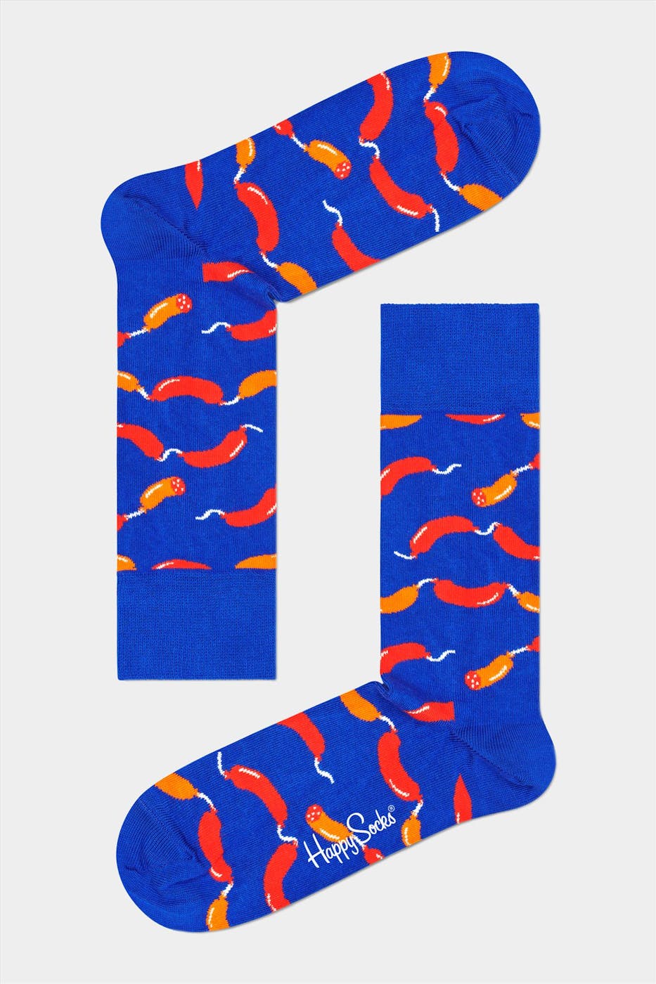 Happy Socks - Blauw-rode Sausage Sokken, maat 36-40