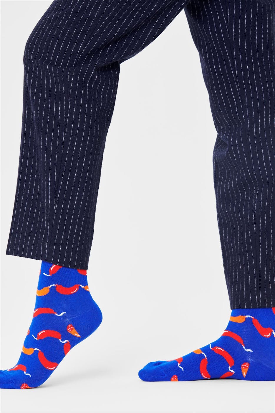 Happy Socks - Blauw-rode Sausage Sokken, maat 36-40