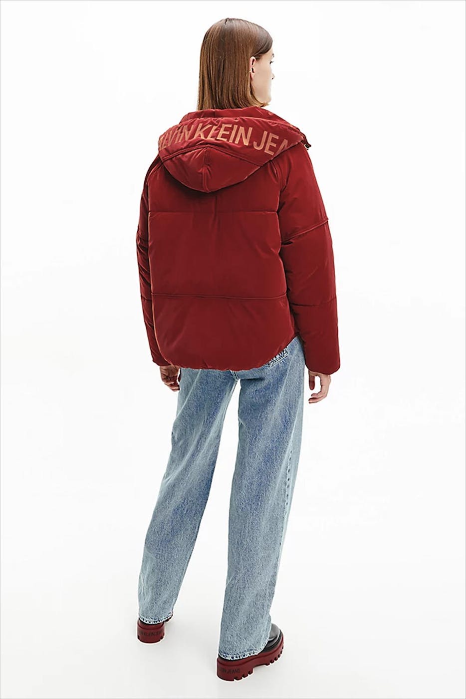 Calvin Klein Jeans - Bordeaux Logo Hood puffer Jacket