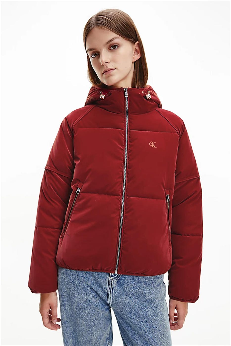 Calvin Klein Jeans - Bordeaux Logo Hood puffer Jacket