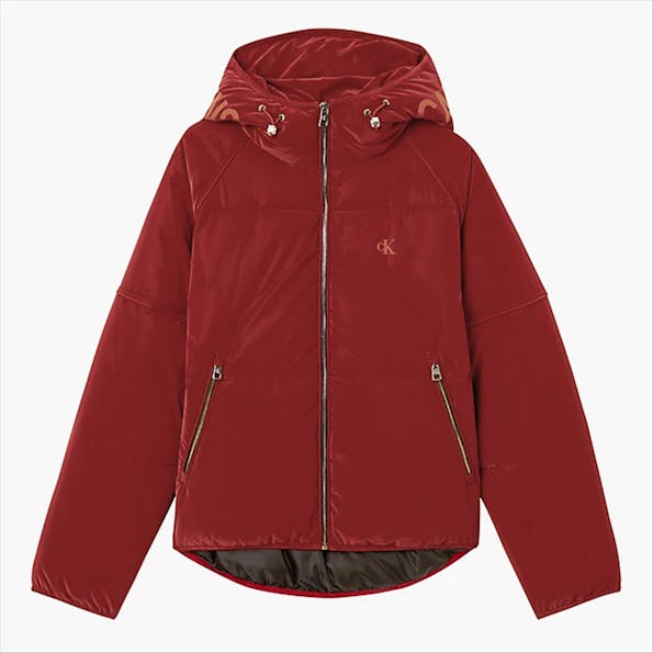 Calvin Klein Jeans - Bordeaux Logo Hood puffer Jacket