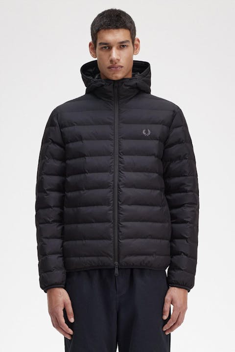 Fred Perry - Zwarte Hooded Insulated jas