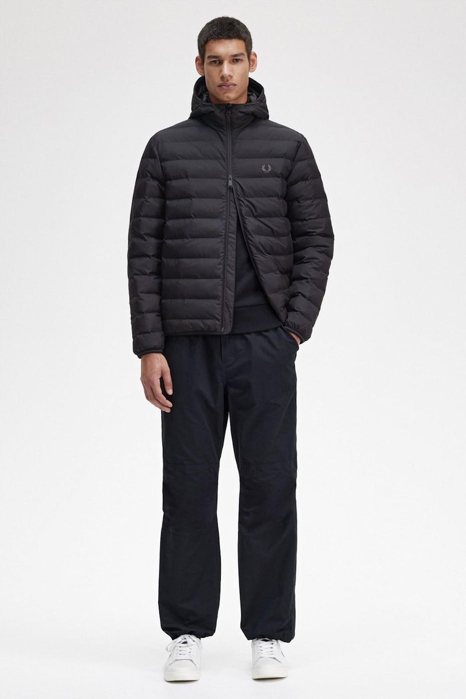 Fred Perry - Zwarte Hooded Insulated jas