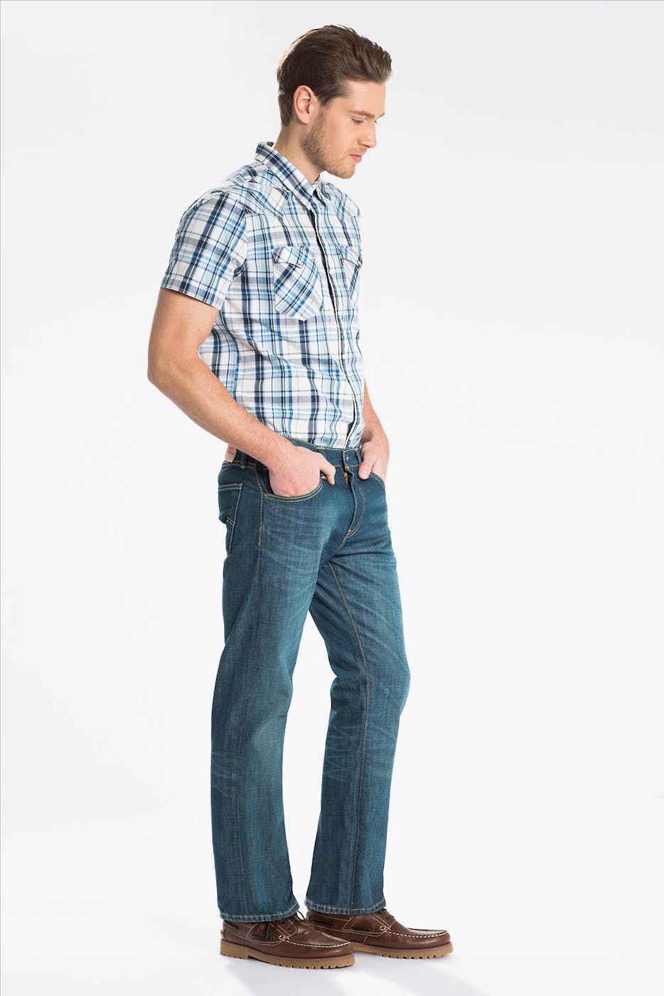 Levi's - Beigeblauwe 527 bootcut jeans
