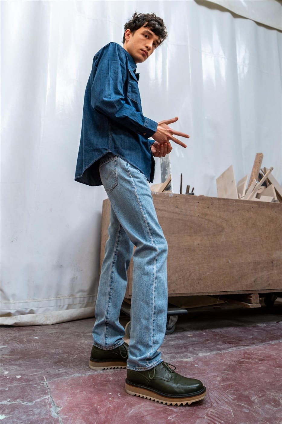 Levi's - Lichtblauwe 501 Original straight jeans