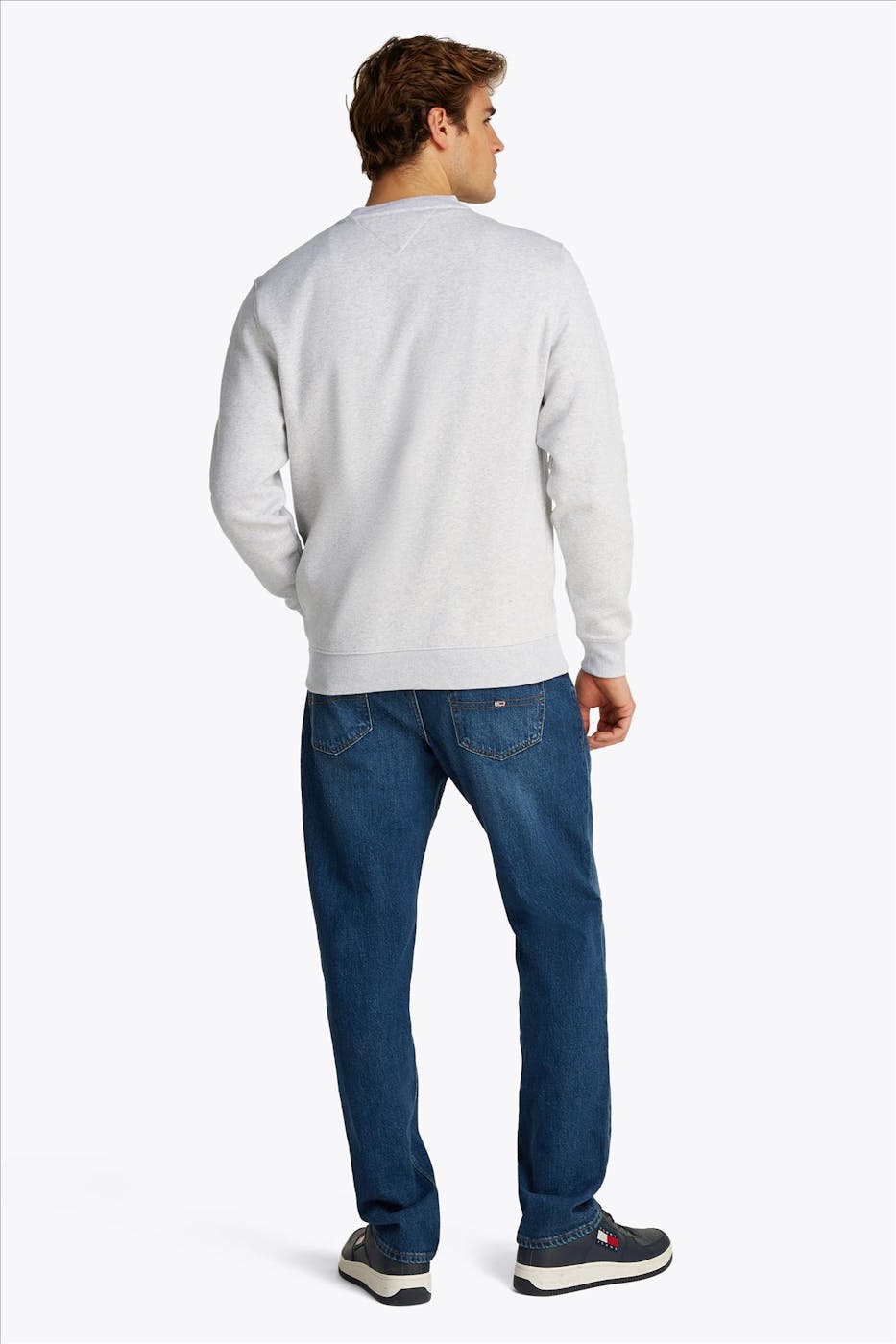 Tommy Jeans - Lichtgrijze Regular Flag sweater