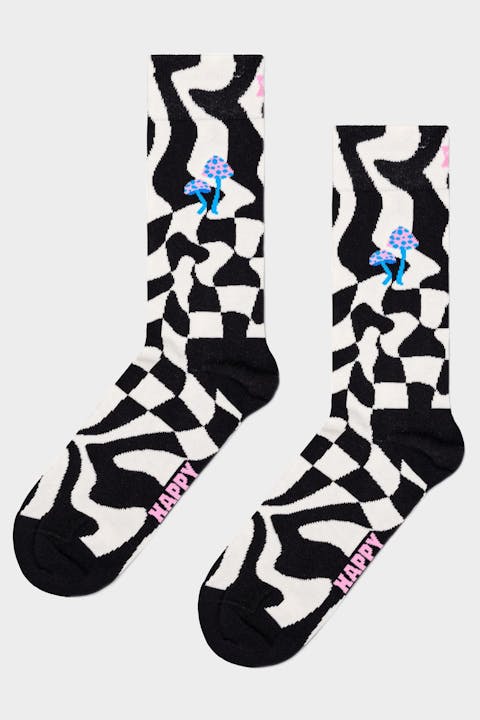 Happy Socks - Zwart-Witte Distorted Check sokken, maat: 36-40