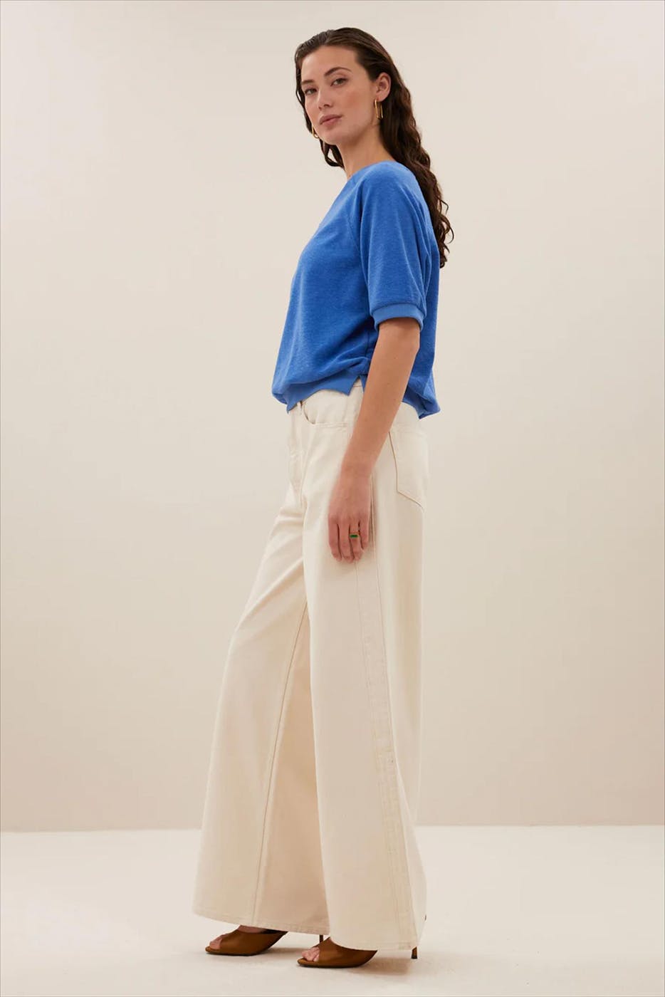 BY BAR - Blauwe Neva Slub sweater