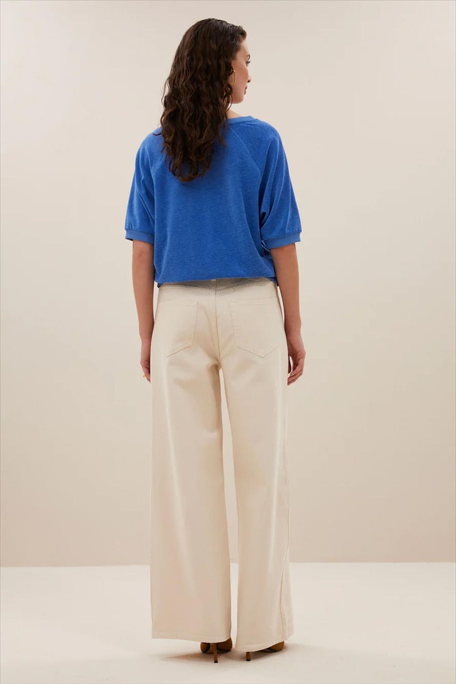 BY BAR - Blauwe Neva Slub sweater