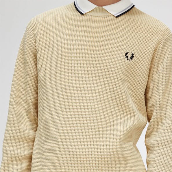 Fred Perry - Beige Waffle Stitch trui