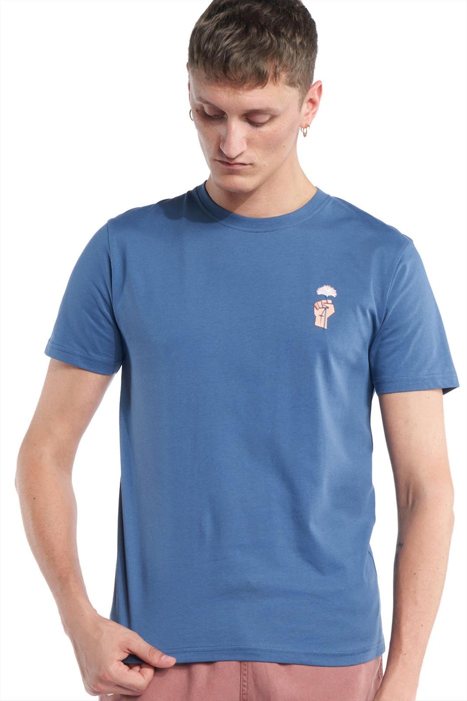 OLOW - Blauwe Flower Power T-shirt