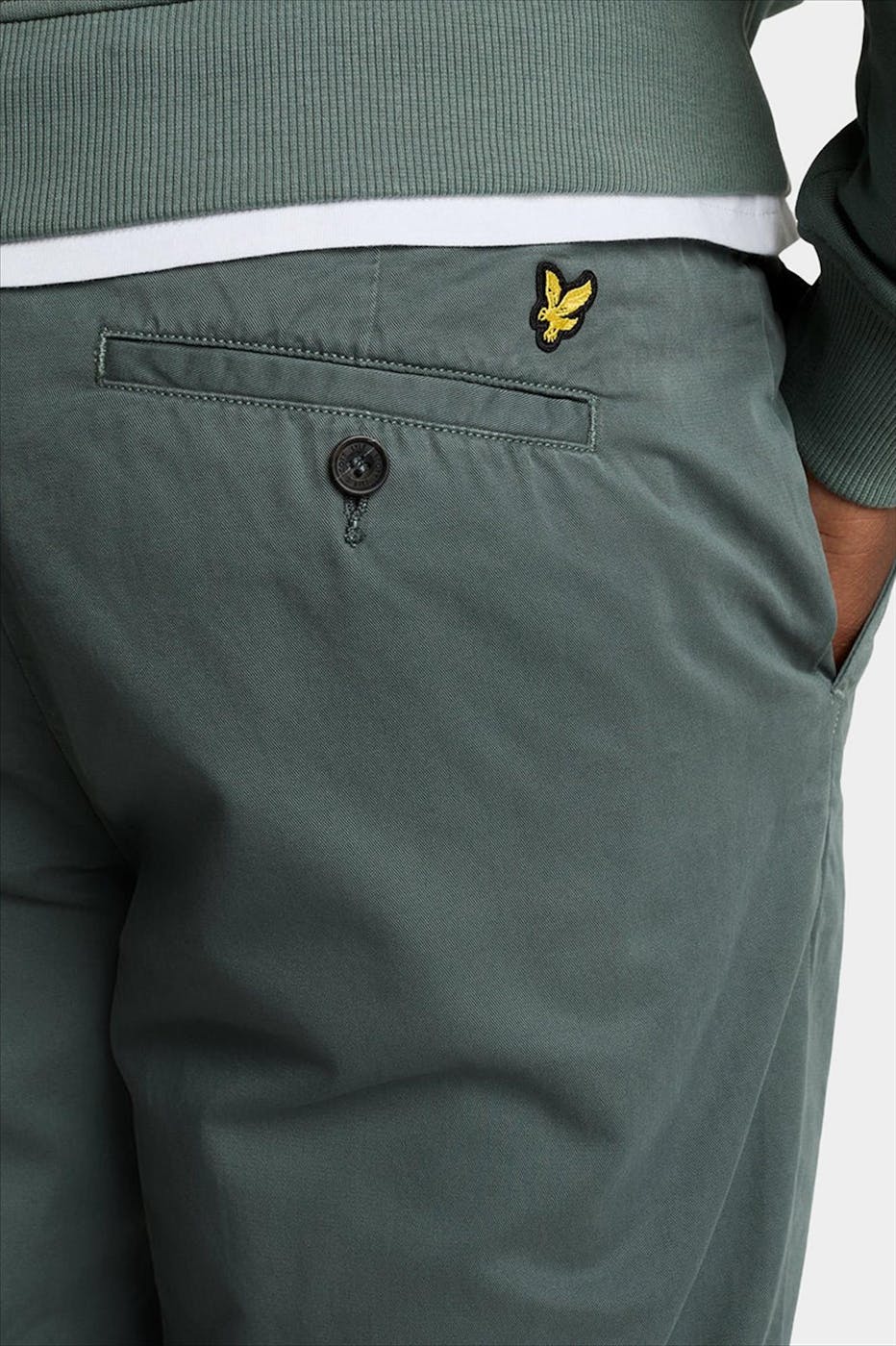 Lyle & Scott - Grijsgroene Chino short