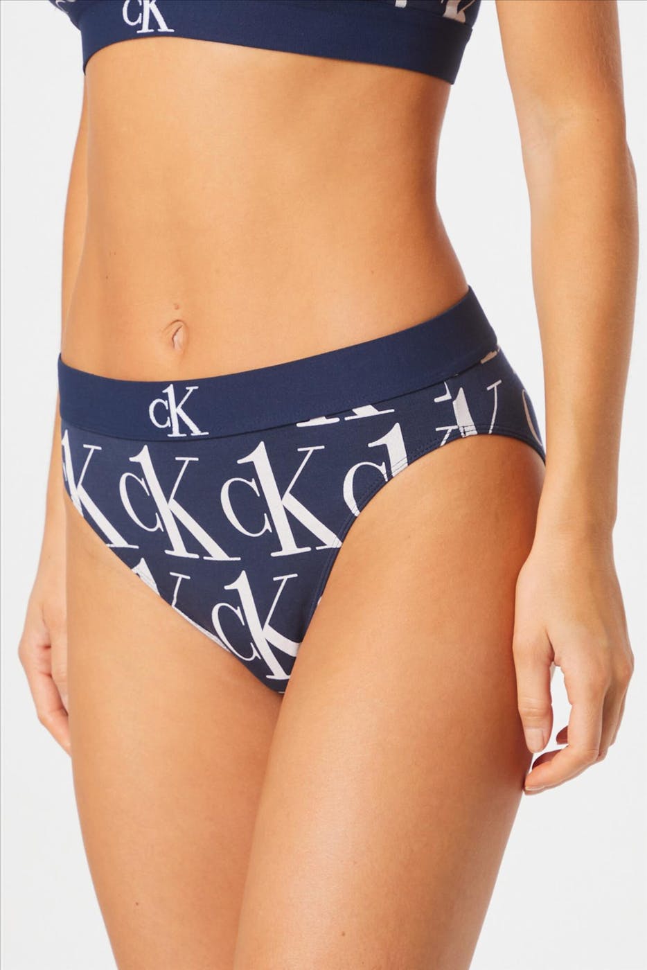Calvin Klein Underwear - Blauw-witte Cheeky Bikini Slip