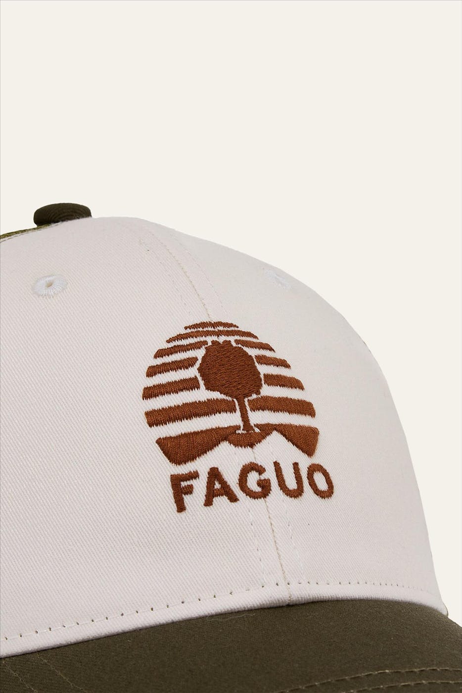 Faguo - Ecru-Olijfgroene Trucker pet