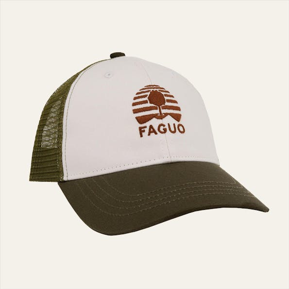 Faguo - Ecru-Olijfgroene Trucker pet