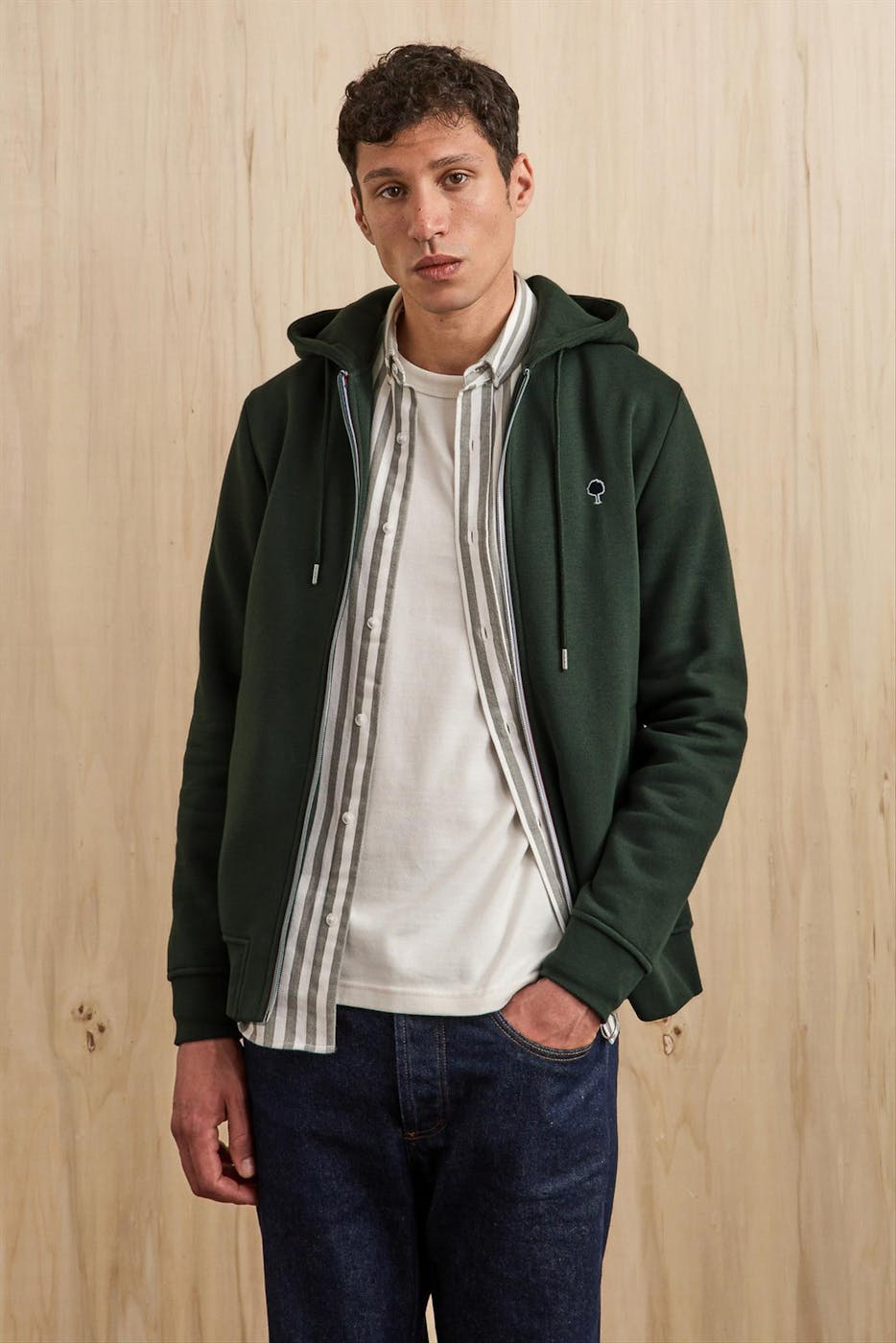 Faguo - Donkergroene Mesnil zip hoodie