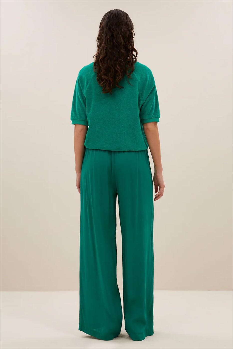 BY BAR - Groene Neva Slub sweater