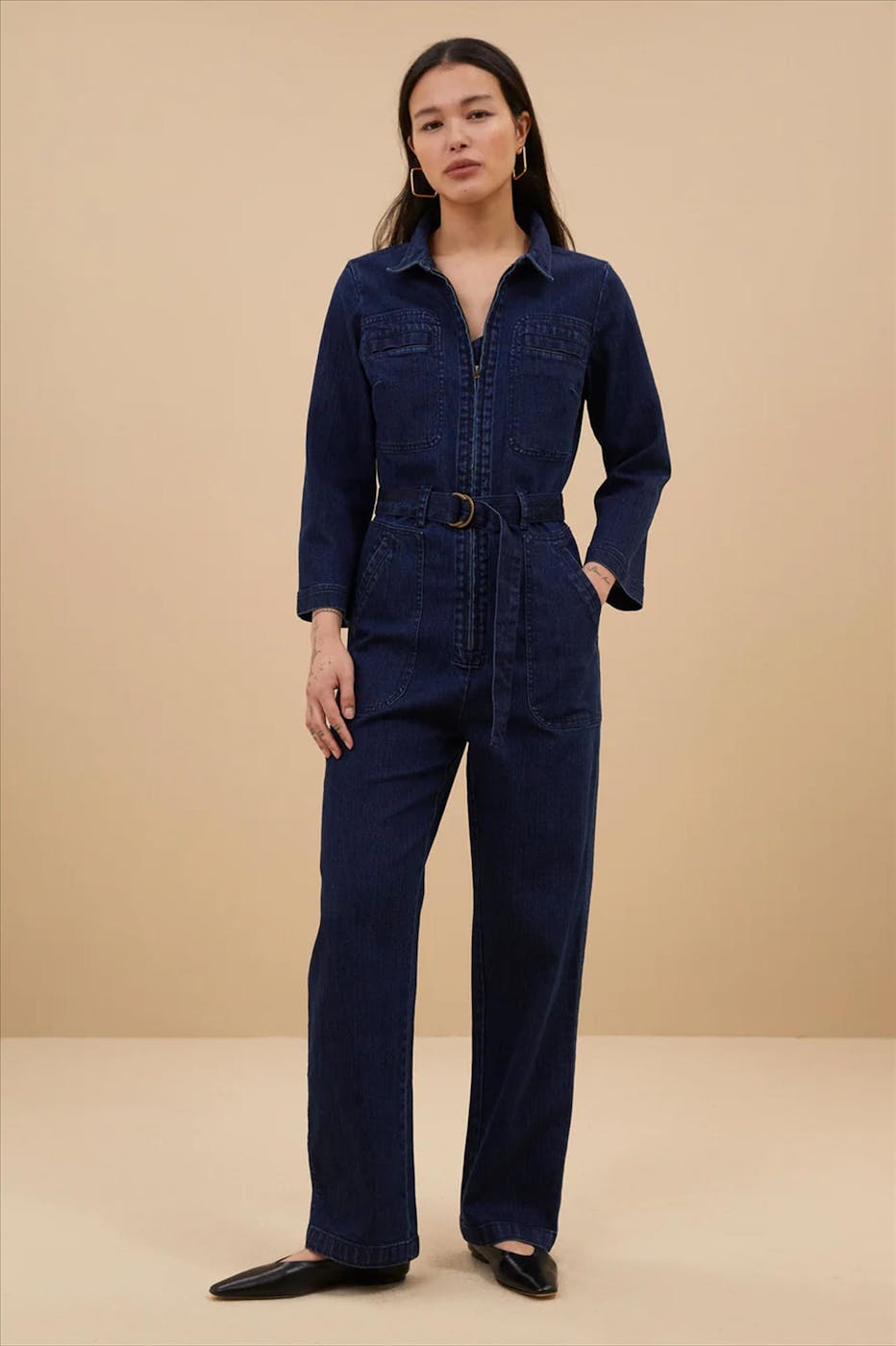 BY BAR - Donkerblauwe Louise Denim jumpsuit