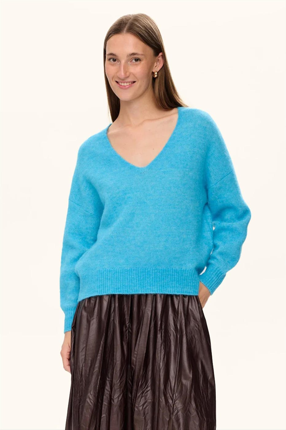 Nümph - Blauwe Riette V-neck trui