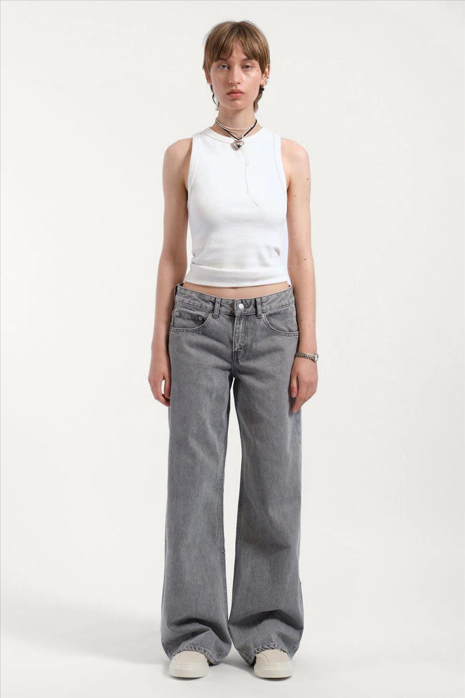 Dr. Denim - Grijze Rhue Flared jeans