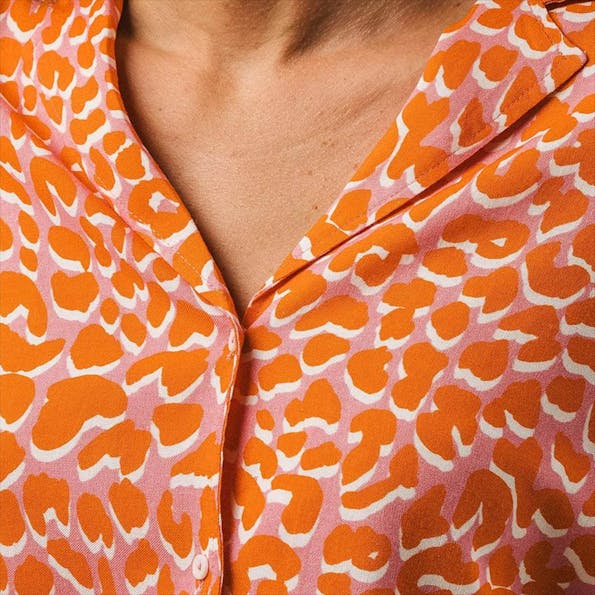 Brava - Roze-oranje Cocktail Aloha blouse