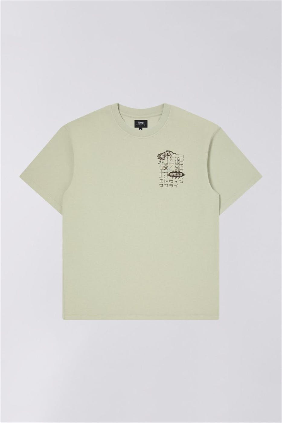 Edwin - Lichtgroene Hazardous Voltage T-shirt