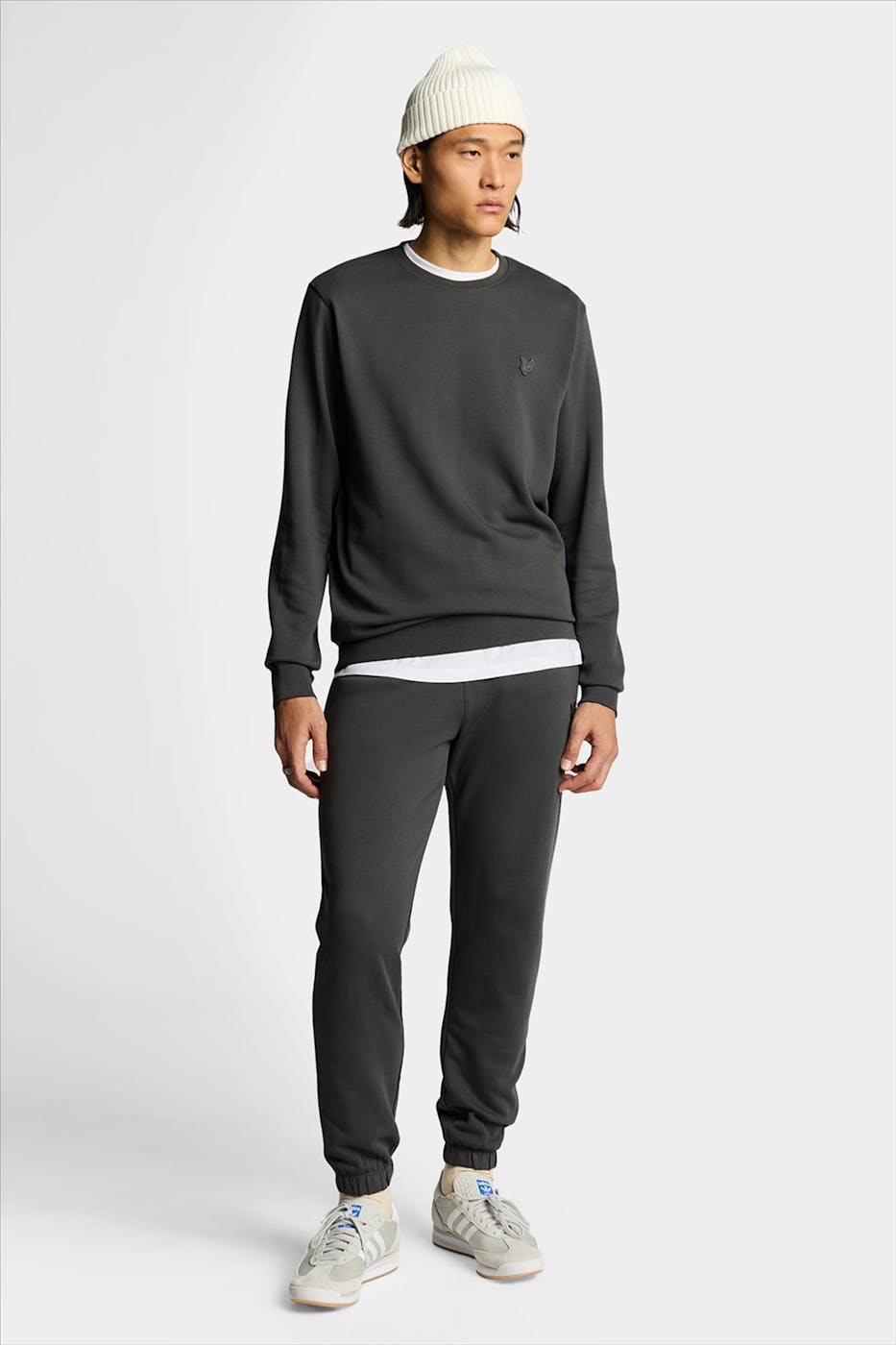 Lyle & Scott - Donkergrijze Superfine sweater