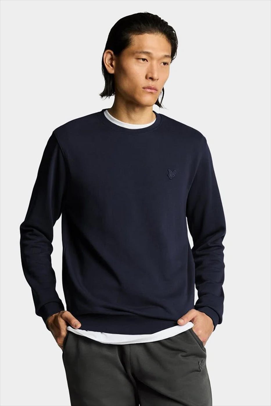 Lyle & Scott - Donkerblauwe Superfine sweater