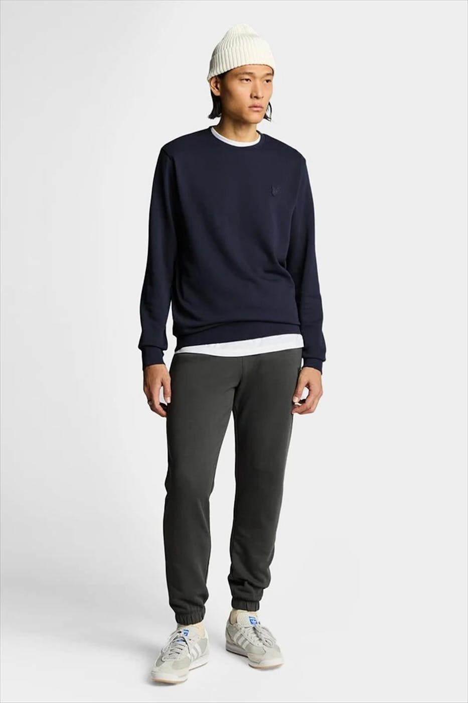 Lyle & Scott - Donkerblauwe Superfine sweater