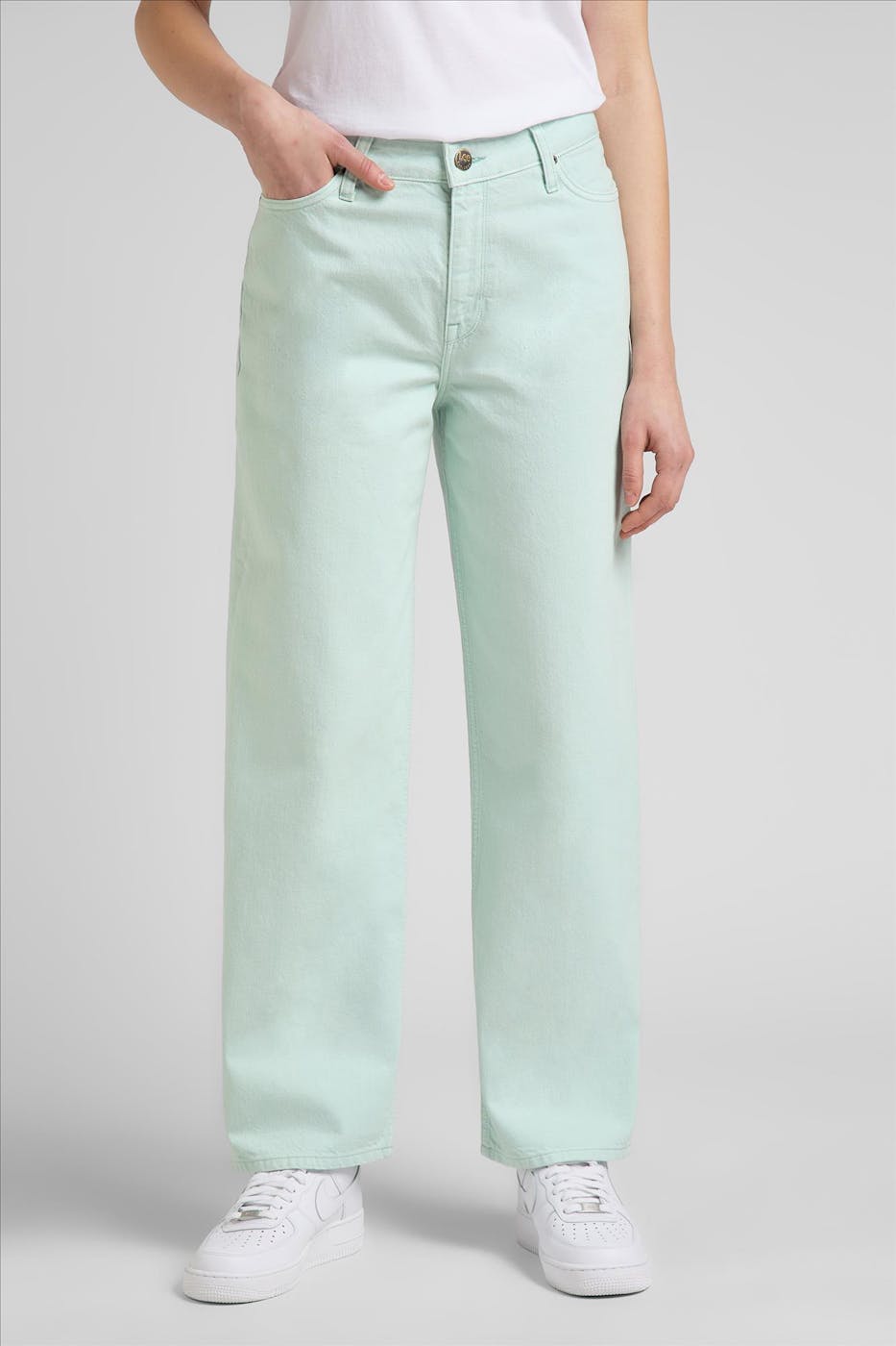 Lee - Lichtgroene Wide Leg Long jeans