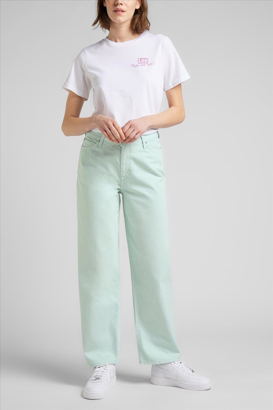 Lee - Lichtgroene Wide Leg Long jeans