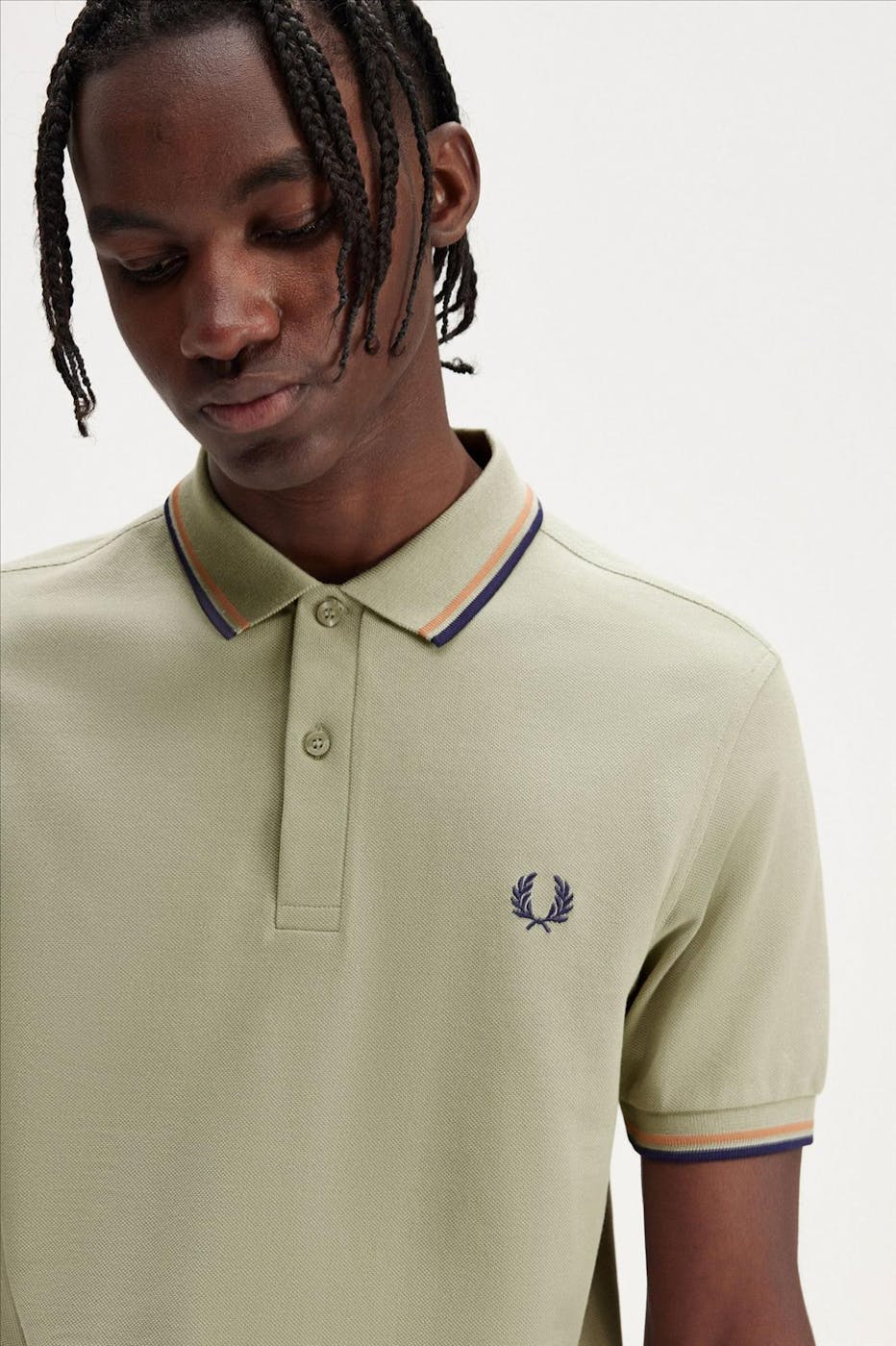 Fred Perry - Muntgroene Twin Tipped polo