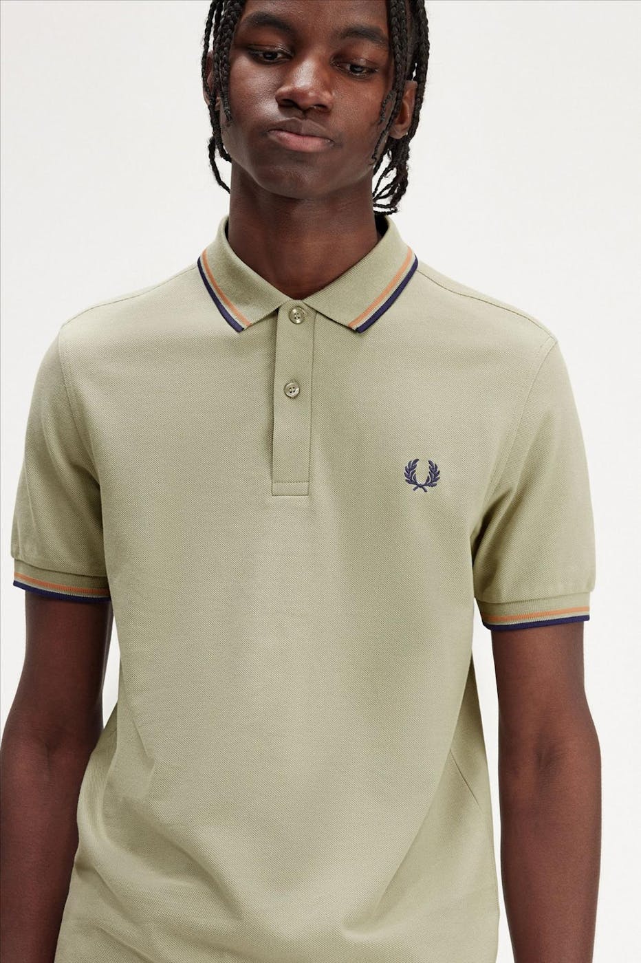 Fred Perry - Muntgroene Twin Tipped polo