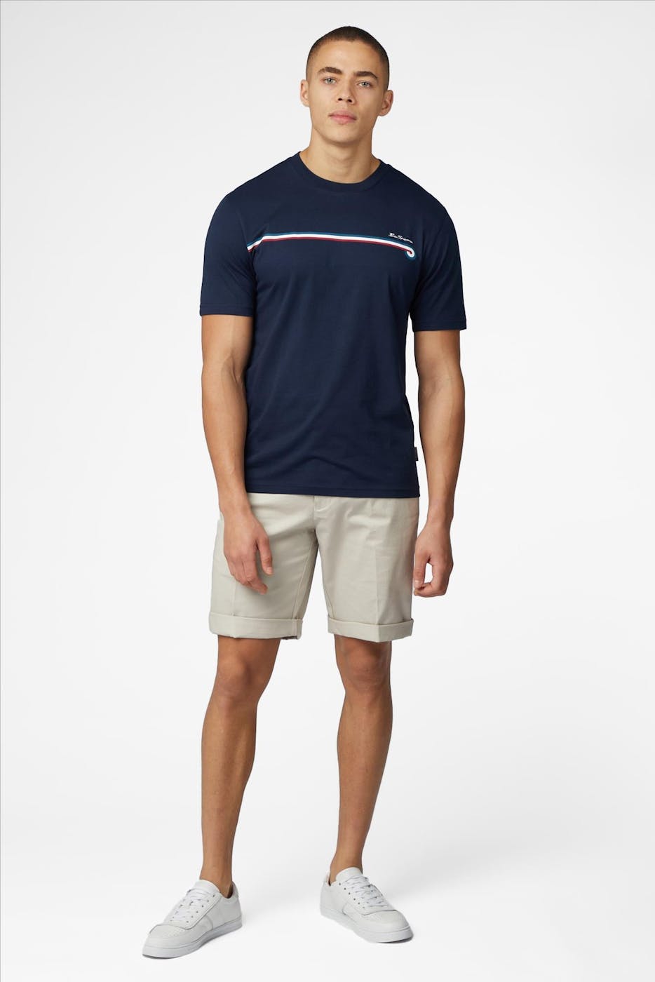Ben Sherman - Donkerblauwe Core Stripe T-shirt