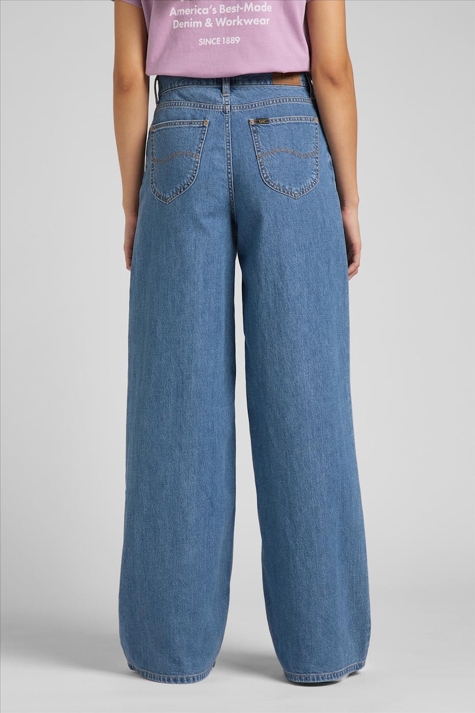 Lee - Blauwe Drew wide straight jeans
