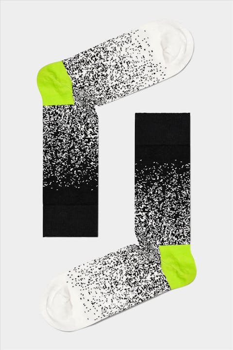 Happy Socks - Zwart-wit-groene Stardust sokken, maat: 36-40