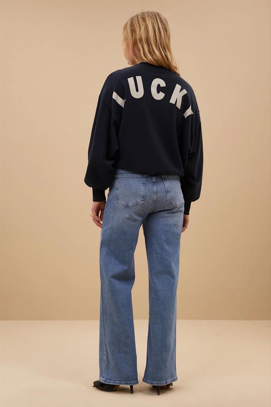 BY BAR - Donkerblauwe Bibi Lucky sweater