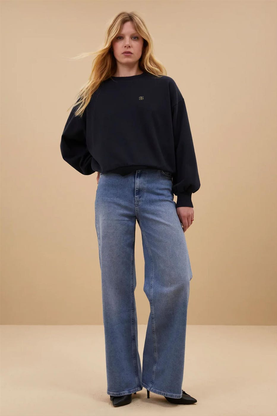 BY BAR - Donkerblauwe Bibi Lucky sweater