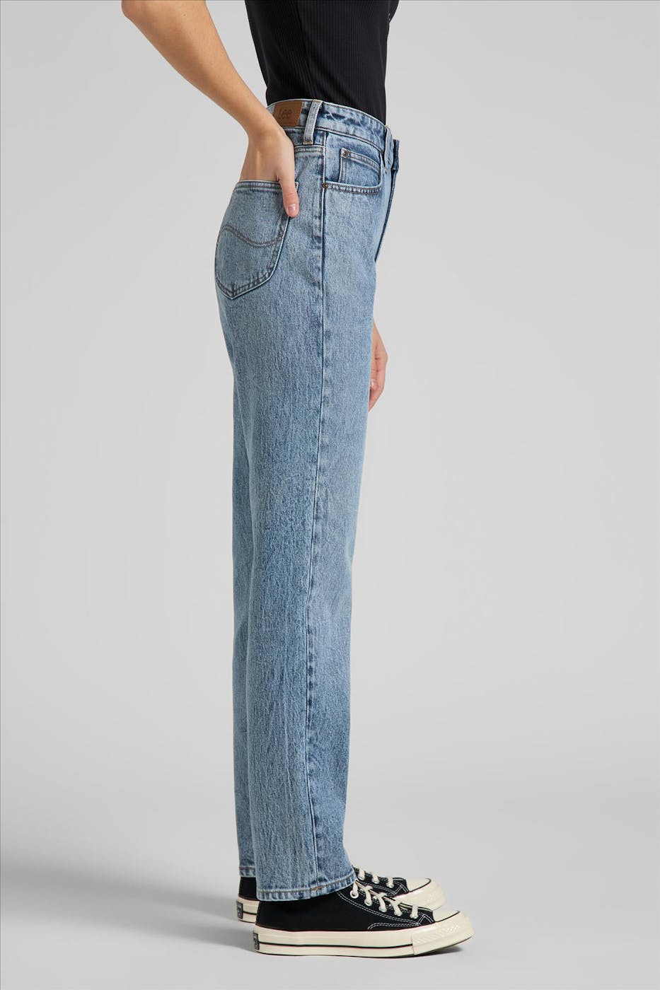 Lee - Grijsblauwe Carol straight jeans