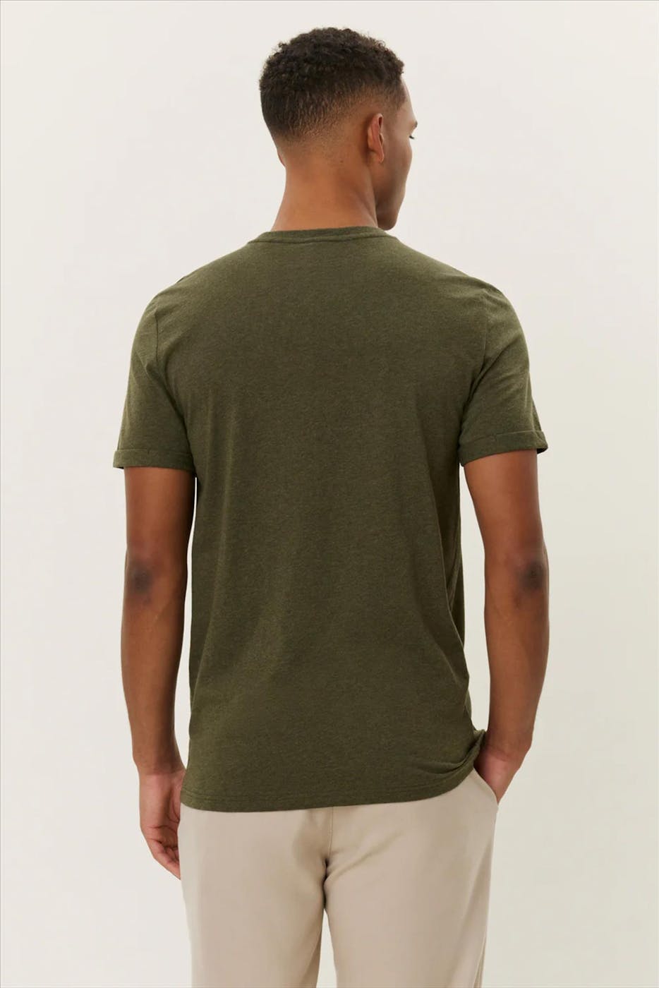 LES DEUX - Donkergroene Nørregaard Tonal T-shirt